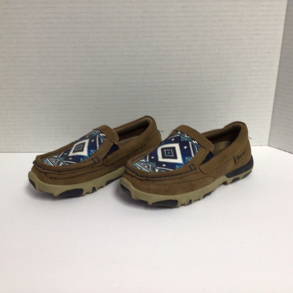 Twister Western Boys Youth 10 Moccasin Casual Shoes Loafers Aztec Tan 446008908
